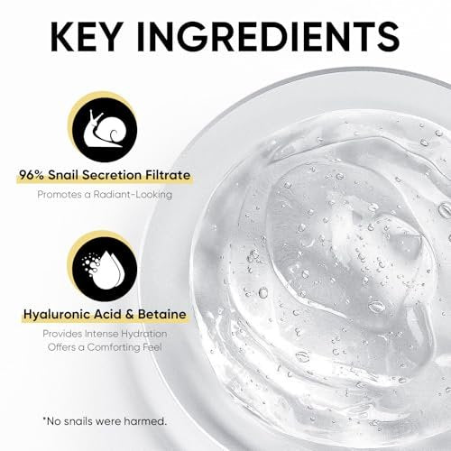Snail Mucin Serum 100ml - Advanced Snail 96% Mucin Power Essence, Hydrating Face Serum with Snail Secretion Filtrate for Dull Skin, Repairing Skin Care for Women Avelisse