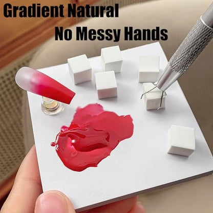 200Pcs Nail Sponges with Grabbing Pen - Soft Nail Art Sponges for Ombre & Gradient Designs, Professional Manicure Tools for Home and Salon, Nail Tech Must Have Accessories Avelisse