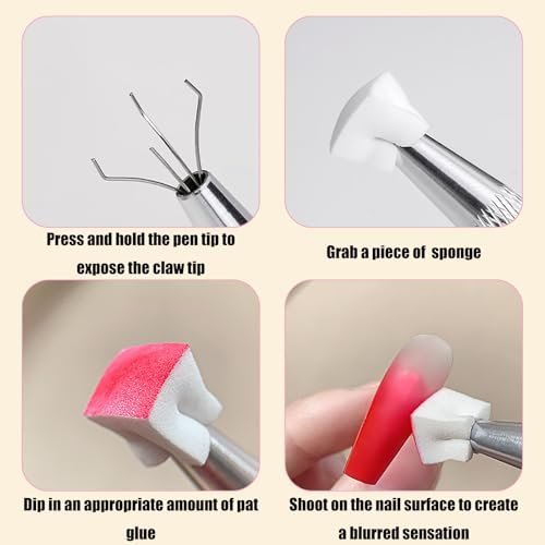 200Pcs Nail Sponges with Grabbing Pen - Soft Nail Art Sponges for Ombre & Gradient Designs, Professional Manicure Tools for Home and Salon, Nail Tech Must Have Accessories Avelisse