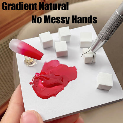 200Pcs Nail Sponges with Grabbing Pen - Soft Nail Art Sponges for Ombre & Gradient Designs, Professional Manicure Tools for Home and Salon, Nail Tech Must Have Accessories Avelisse