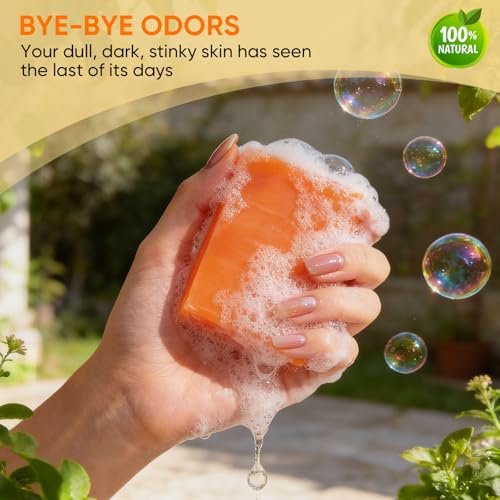 Natural Persimmon Soap Bar 3-Pack for Body Odor Control - Targets Old People Smell & Persistent Odors, Unisex Deodorant Soap for Sensitive Skin - Women & Men - görsel 14