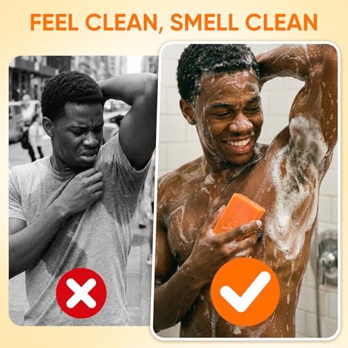 Natural Persimmon Soap Bar 3-Pack for Body Odor Control - Targets Old People Smell & Persistent Odors, Unisex Deodorant Soap for Sensitive Skin - Women & Men - görsel 10