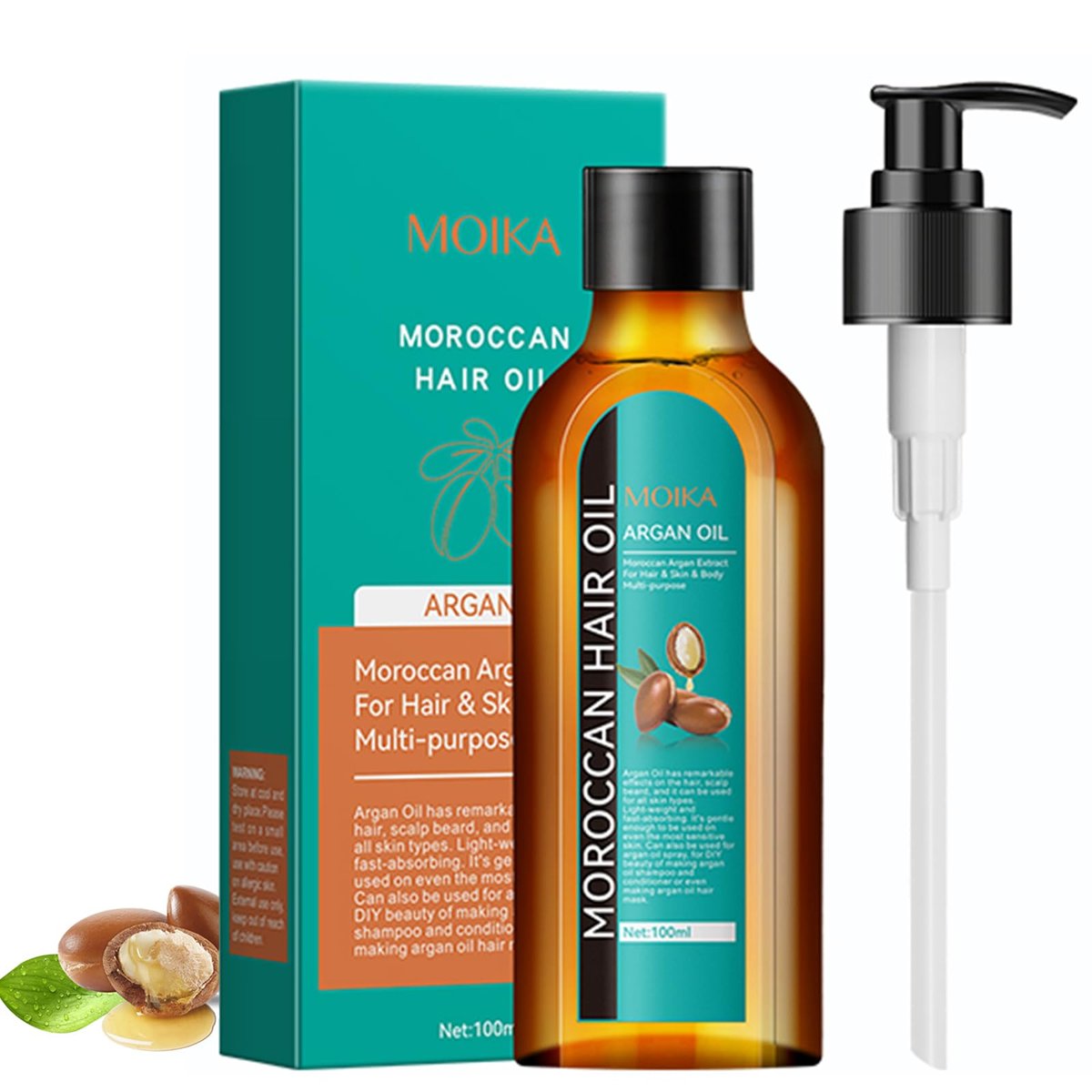 TRIMYFITER Moroccan Argan Oil Hair Serum - Natural Treatment for Frizzy, Dry, Damaged, Curly Hair with Heat Protectant Avelisse