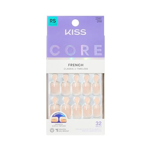 KISS CORE Press On Nails - 'Your Moment' Pink, Real Short Squoval Shape, 32 Nails with Glue & Tools - görsel 2