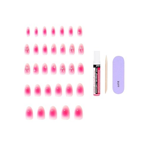 Kiss Core Press On Nails 'My Time' - Pink Almond Medium, 32 Nails with Glue, File & Stick - görsel 8