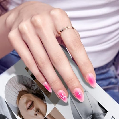 Kiss Core Press On Nails 'My Time' - Pink Almond Medium, 32 Nails with Glue, File & Stick
