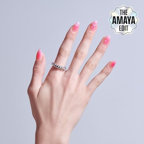Kiss Core Press On Nails 'My Time' - Pink Almond Medium, 32 Nails with Glue, File & Stick - görsel 4