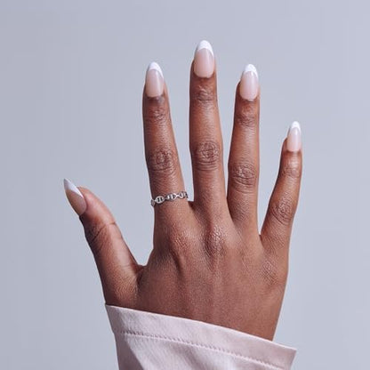 KISS CORE Press On Nails - Curiosity White Medium Almond - 32 Nails with Glue, File & Stick
