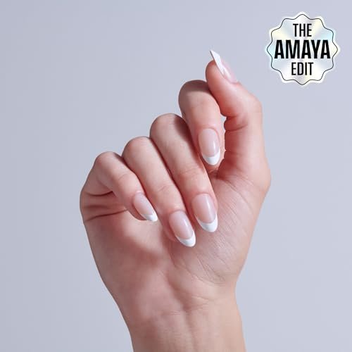 KISS CORE Press On Nails - Curiosity White Medium Almond - 32 Nails with Glue, File & Stick - görsel 4
