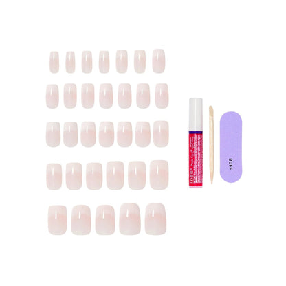 KISS Core Press On Nails - Scenario Pink Medium Squoval - 32 Nails with Glue & Tools Avelisse