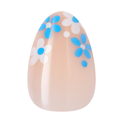 KISS Core Press On Nails 'Tune' – Short Almond Shape, Blue, 32 Nails with Glue & Tools Avelisse