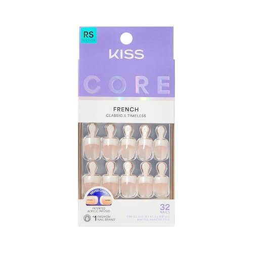 KISS I Wish Press On Nails - Real Short Square White Acrylic Nails with Glue (32 Pcs) - görsel 2