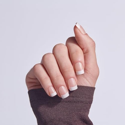 KISS I Wish Press On Nails - Real Short Square White Acrylic Nails with Glue (32 Pcs)