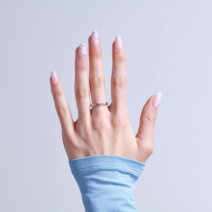 KISS Glam Press On Nails - Breeze of Bliss White Almond Medium - 32 Nails with Glue, File & Stick Avelisse