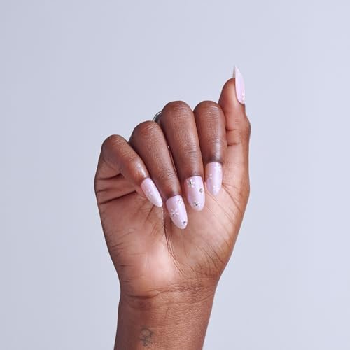 KISS Glam Press On Nails - Breeze of Bliss White Almond Medium - 32 Nails with Glue, File & Stick Avelisse
