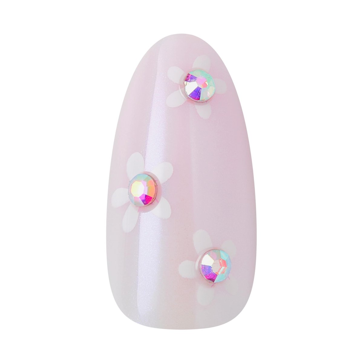 KISS Glam Press On Nails - Breeze of Bliss White Almond Medium - 32 Nails with Glue, File & Stick Avelisse