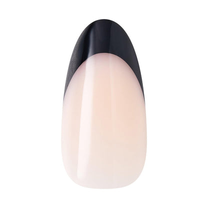 KISS CORE Press On Nails - Full of Fun, Black, Medium Almond, 32 Nails with Glue & Tools