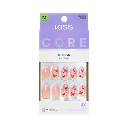 KISS Signature Press On Nails - Pink Almond Medium - 32 Nails with Glue & Tools Avelisse
