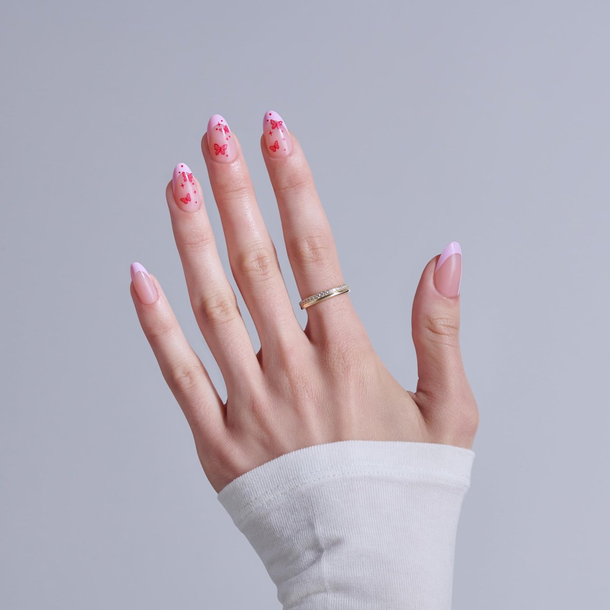 KISS Signature Press On Nails - Pink Almond Medium - 32 Nails with Glue & Tools Avelisse