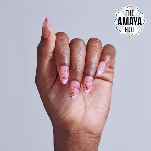KISS Signature Press On Nails - Pink Almond Medium - 32 Nails with Glue & Tools Avelisse