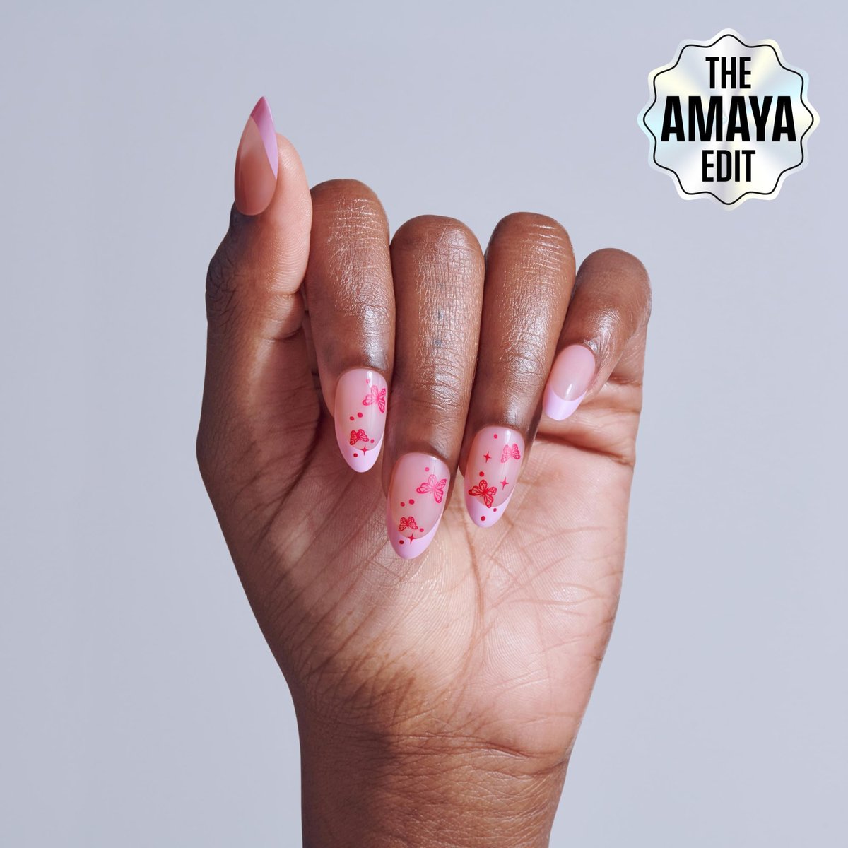KISS Signature Press On Nails - Pink Almond Medium - 32 Nails with Glue & Tools Avelisse