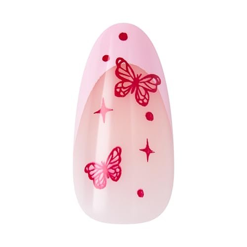 KISS Signature Press On Nails - Pink Almond Medium - 32 Nails with Glue & Tools Avelisse
