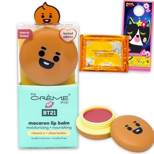 The Creme Shop x BT21 Lip Balm Set – 2 Tinted Shooky Macaron Lip Balm Pots with Vitamin E & Shea Butter - görsel 2
