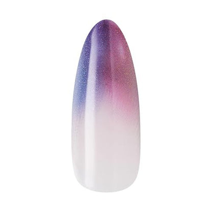 KISS Core Press On Nails 'Twinkling Stars' - Purple Long Almond Shape, 32 Nails with Glue & Tools