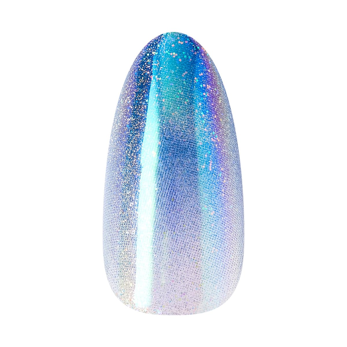 KISS Glam Press On Nails 'Glow Forever' - Blue Almond Medium Size - 32 Nails with Glue, Manicure Stick & Mini File Avelisse