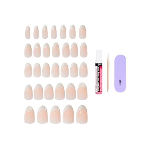 KISS Core Press On Nails – Patchouli, White, Medium Almond, 32 Nails + Glue - görsel 8