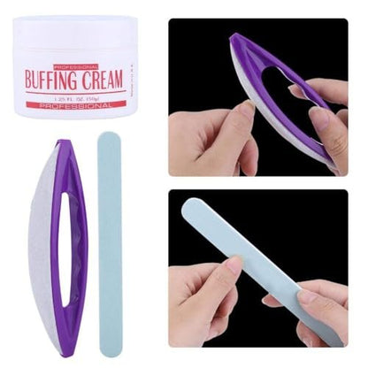 CXYNDFA Nail Buffer and Shine Kit - Professional Manicure Set with Fingernail Buffer Block and Buffing Cream for Natural Nails Avelisse