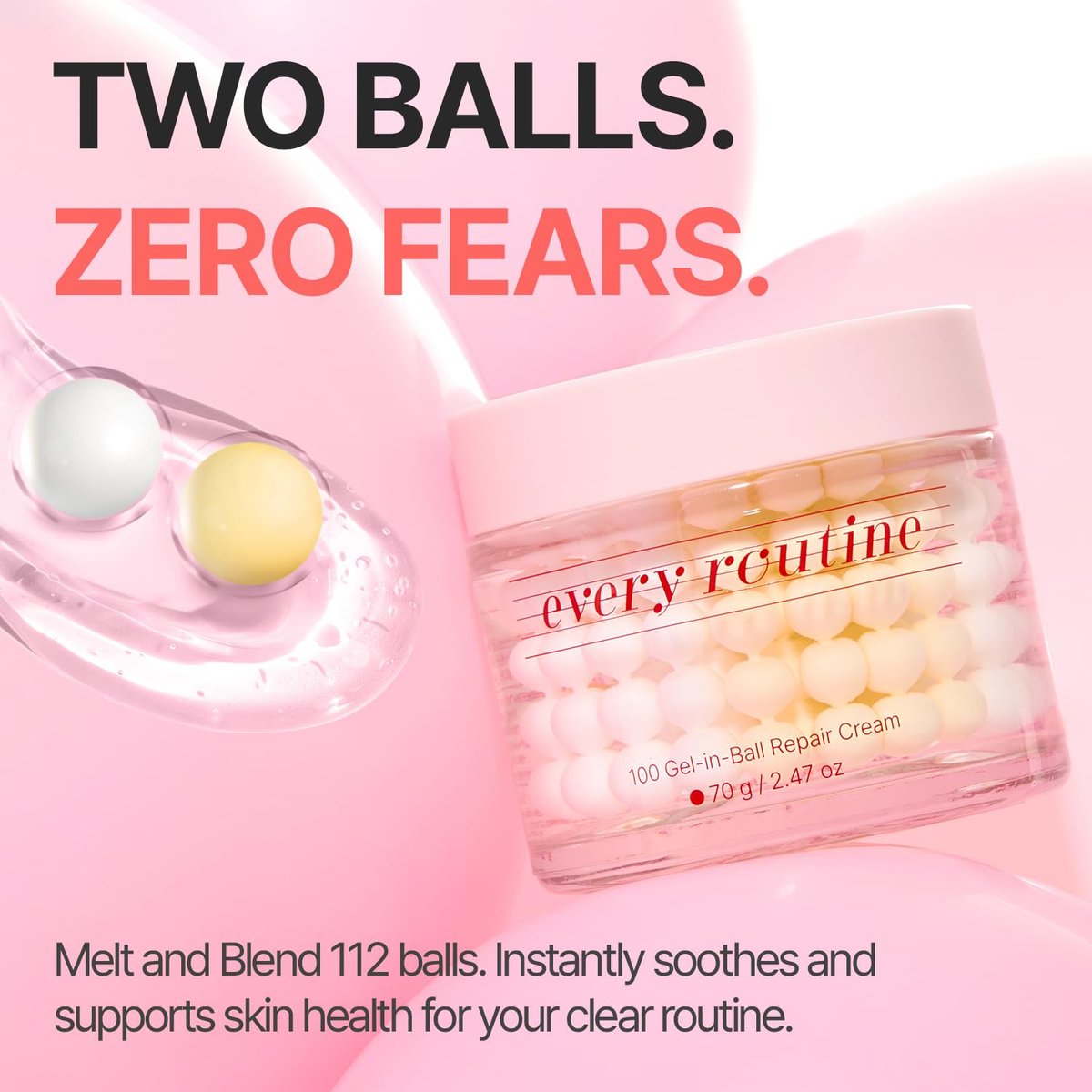 every routine 100 Gel-in-Ball Repair Cream – Hydrating Burst Gel-Ball Moisturizer for Barrier Repair, Plumping & Soothing Daily Facial Cream with Cica and Hyaluronic Complex (70 g / 2.47 oz) - görsel 7