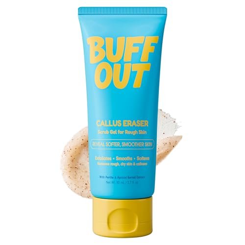 BUFFOUT Callus Eraser Exfoliating Gel – Dead Skin Remover for Feet, Heels, Elbows & Knees with Perlite & Apricot Seed Powder (2.7 Fl Oz) Avelisse