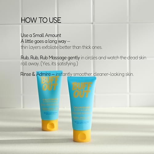 BUFFOUT Callus Eraser Exfoliating Gel – Dead Skin Remover for Feet, Heels, Elbows & Knees with Perlite & Apricot Seed Powder (2.7 Fl Oz) Avelisse