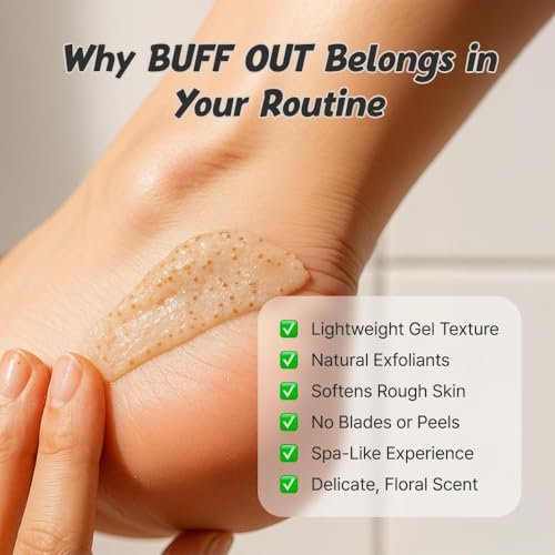 BUFFOUT Callus Eraser Exfoliating Gel – Dead Skin Remover for Feet, Heels, Elbows & Knees with Perlite & Apricot Seed Powder (2.7 Fl Oz) Avelisse