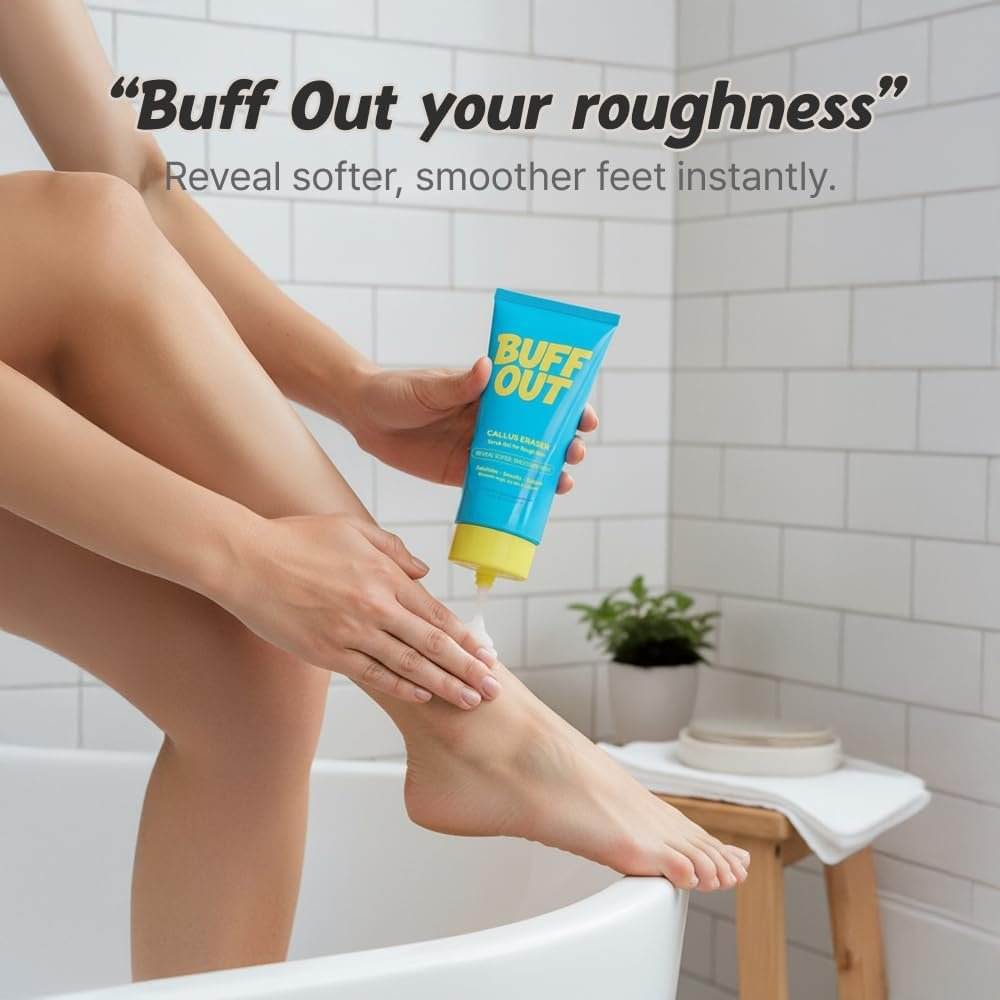 BUFFOUT Callus Eraser Exfoliating Gel – Dead Skin Remover for Feet, Heels, Elbows & Knees with Perlite & Apricot Seed Powder (2.7 Fl Oz) Avelisse
