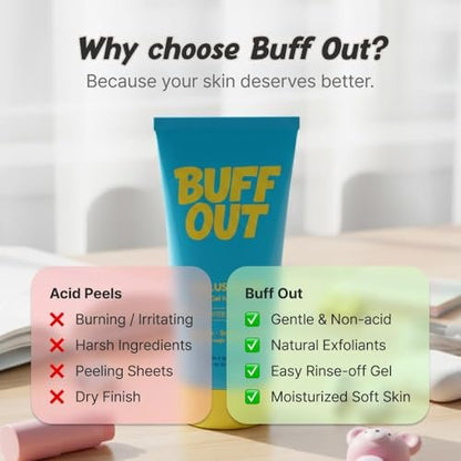 BUFFOUT Callus Eraser Exfoliating Gel – Dead Skin Remover for Feet, Heels, Elbows & Knees with Perlite & Apricot Seed Powder (2.7 Fl Oz) Avelisse