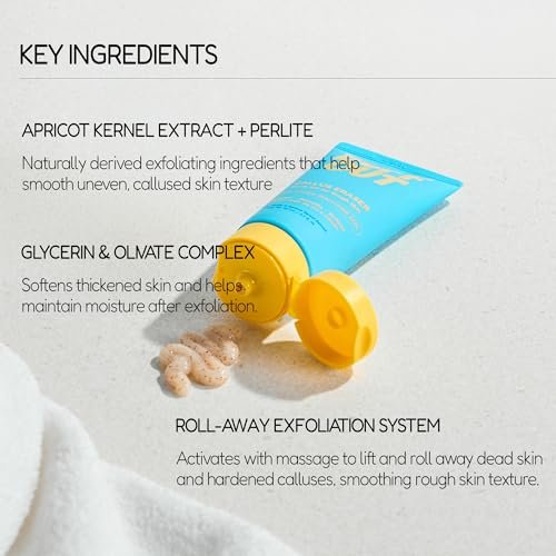 BUFFOUT Callus Eraser Exfoliating Gel – Dead Skin Remover for Feet, Heels, Elbows & Knees with Perlite & Apricot Seed Powder (2.7 Fl Oz) Avelisse