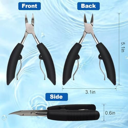 TEAORB Ingrown Toenail Clippers – Professional Stainless Steel Toe Nail Clipper for Thick & Ingrown Toenails, Heavy Duty Pedicure Tool