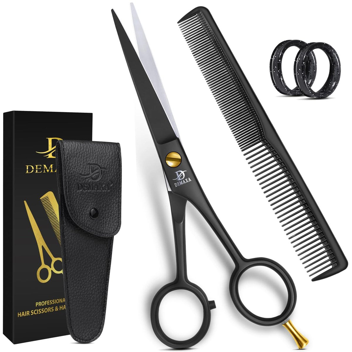 Professional 6.5 Inch Hair Scissors with Comb – Premium High Carbon Stainless Steel Barber Shears for Salon & Home Use, Ergonomic Super-Sharp Hair Cutting Shears for Women - görsel 1