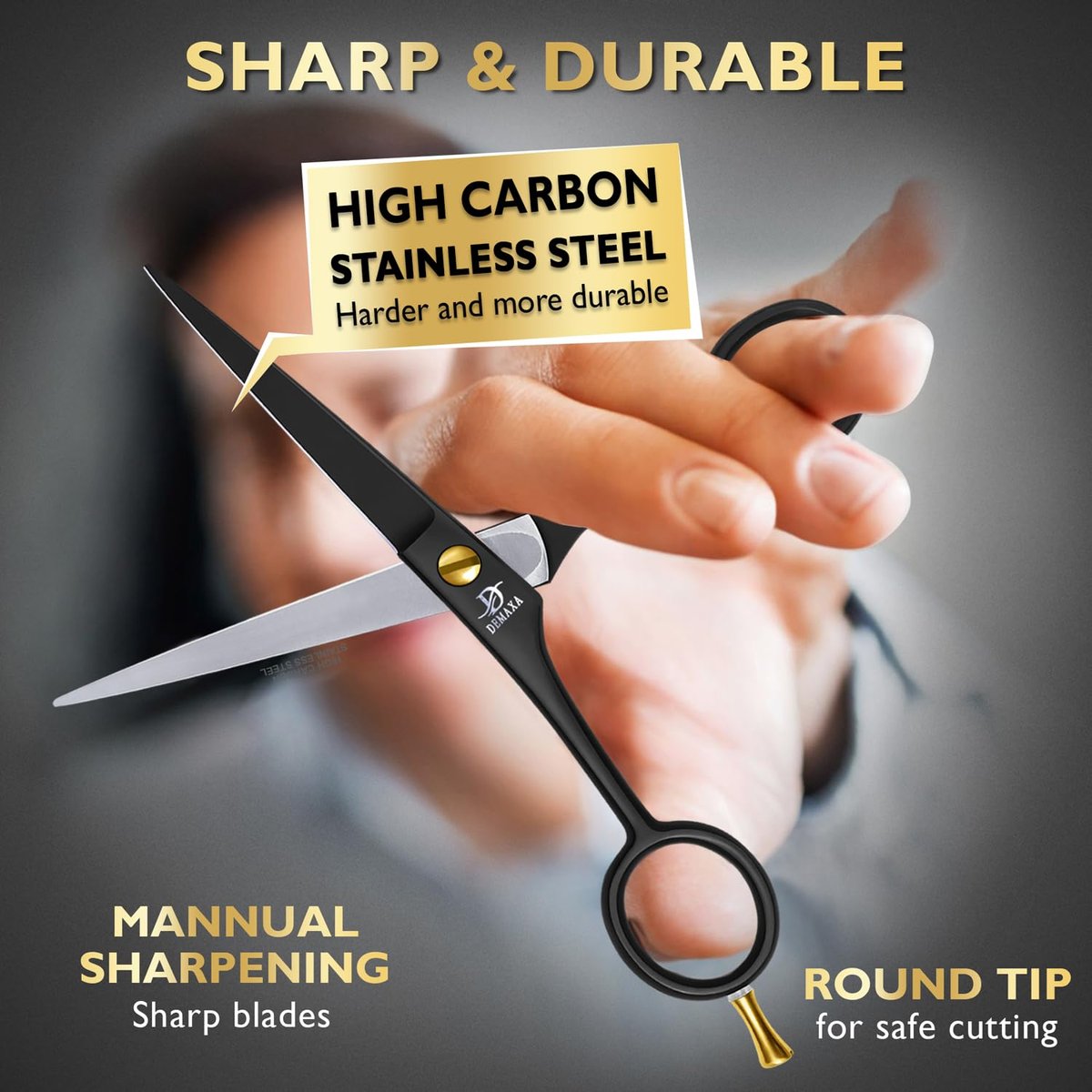 Professional 6.5 Inch Hair Scissors with Comb – Premium High Carbon Stainless Steel Barber Shears for Salon & Home Use, Ergonomic Super-Sharp Hair Cutting Shears for Women - görsel 7