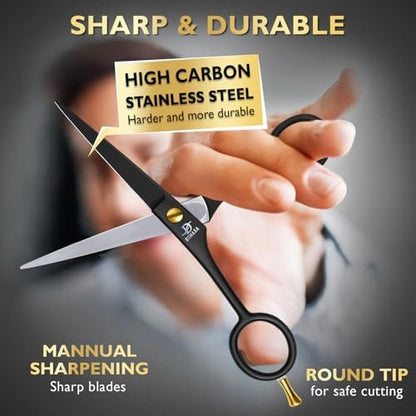 Professional 6.5 Inch Hair Scissors with Comb – Premium High Carbon Stainless Steel Barber Shears for Salon & Home Use, Ergonomic Super-Sharp Hair Cutting Shears for Women