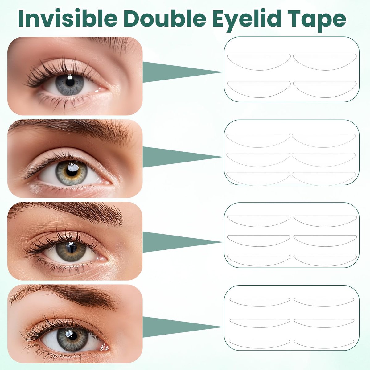 480PCS Invisible Breathable Eyelid Tape for Hooded Eyes, Ultra-Thin Long-Lasting Waterproof Double Eyelid Strips for Uneven or Monolids, Instant Eye Lift Avelisse