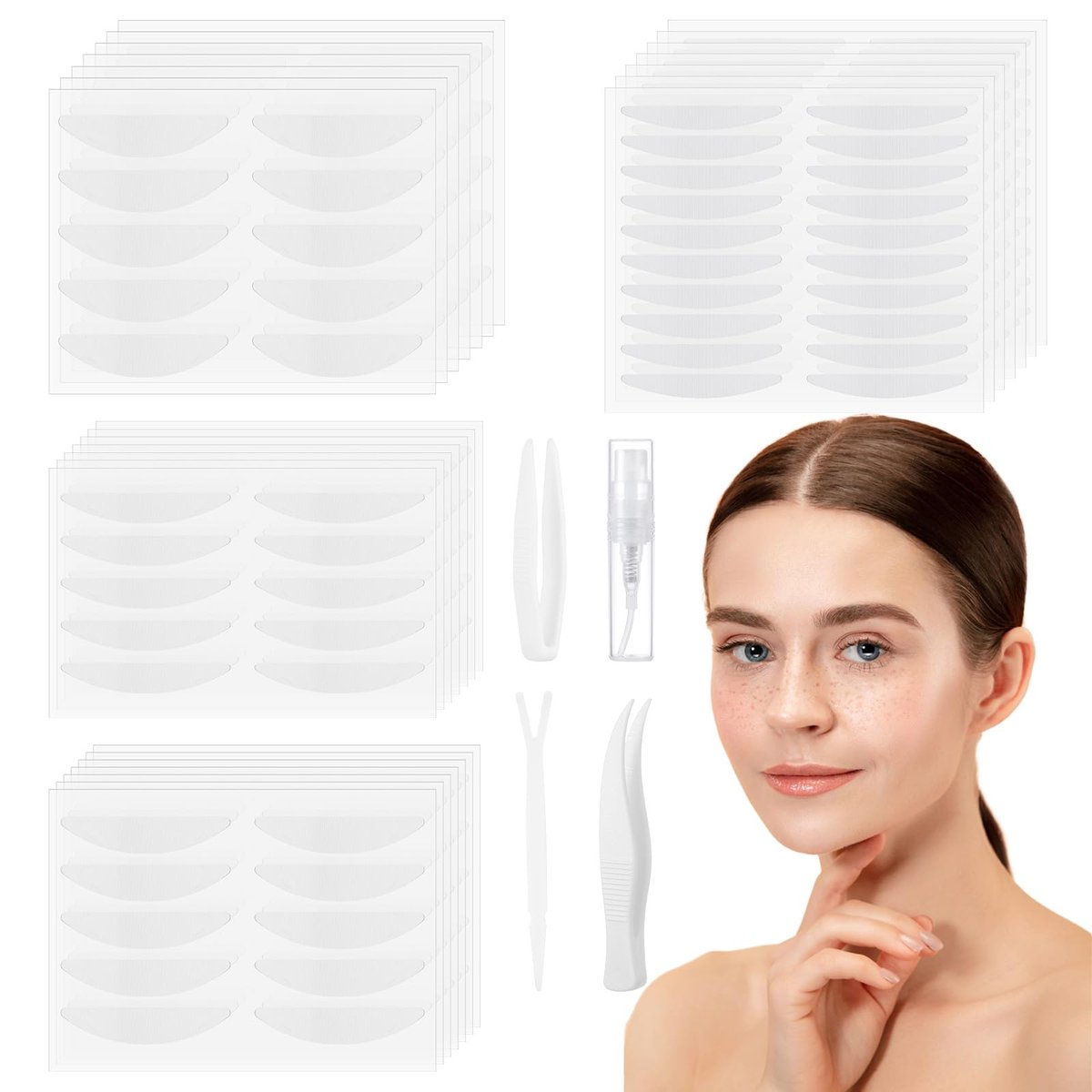 480PCS Invisible Breathable Eyelid Tape for Hooded Eyes, Ultra-Thin Long-Lasting Waterproof Double Eyelid Strips for Uneven or Monolids, Instant Eye Lift Avelisse