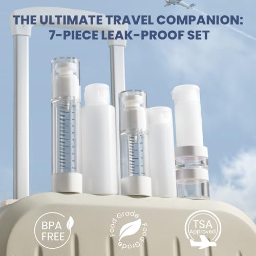 Travel Bottles Kit 7 Pcs - TSA Approved Leak Proof Toiletry Containers, Silicone Squeeze Bottles, Lotion Bottle, Cream Jar, Shampoo & Conditioner Travel Set - görsel 4