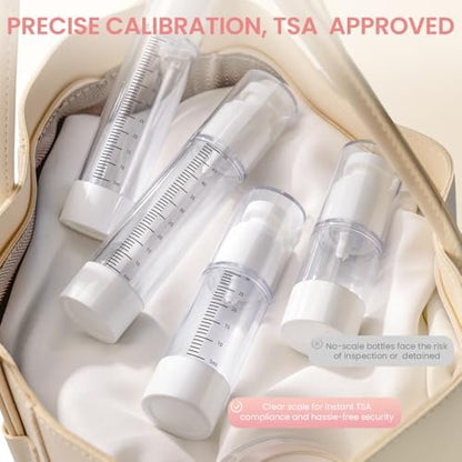 Travel Bottles Kit 7 Pcs - TSA Approved Leak Proof Toiletry Containers, Silicone Squeeze Bottles, Lotion Bottle, Cream Jar, Shampoo & Conditioner Travel Set