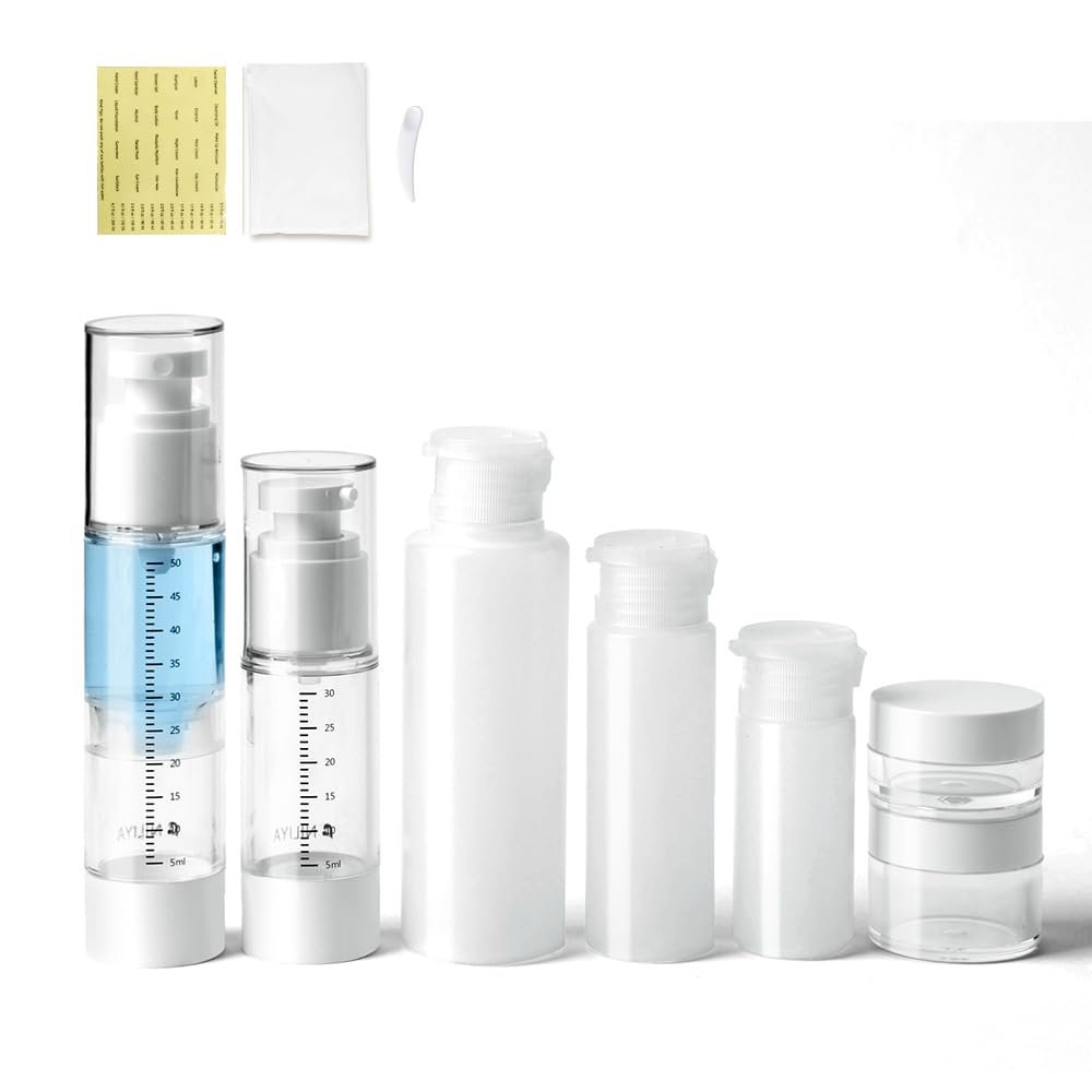 Travel Bottles Kit 7 Pcs - TSA Approved Leak Proof Toiletry Containers, Silicone Squeeze Bottles, Lotion Bottle, Cream Jar, Shampoo & Conditioner Travel Set - görsel 1