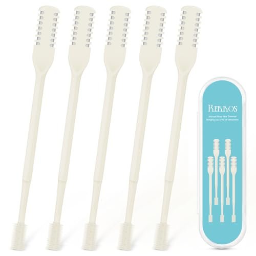 Kerros 5-Pack Nasal Hair Cutter - Manual Double-Sided Nose Hair Trimmer with 360° Rotating Head for Men & Women (Cream Yellow) - görsel 2