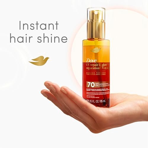 Dove Damage Therapy Defense Bi-Phase Serum + Oil - UV Repair & Glow, 70 Hour Hair Protection, with Ferulic Serum, 3.9 fl oz - görsel 10