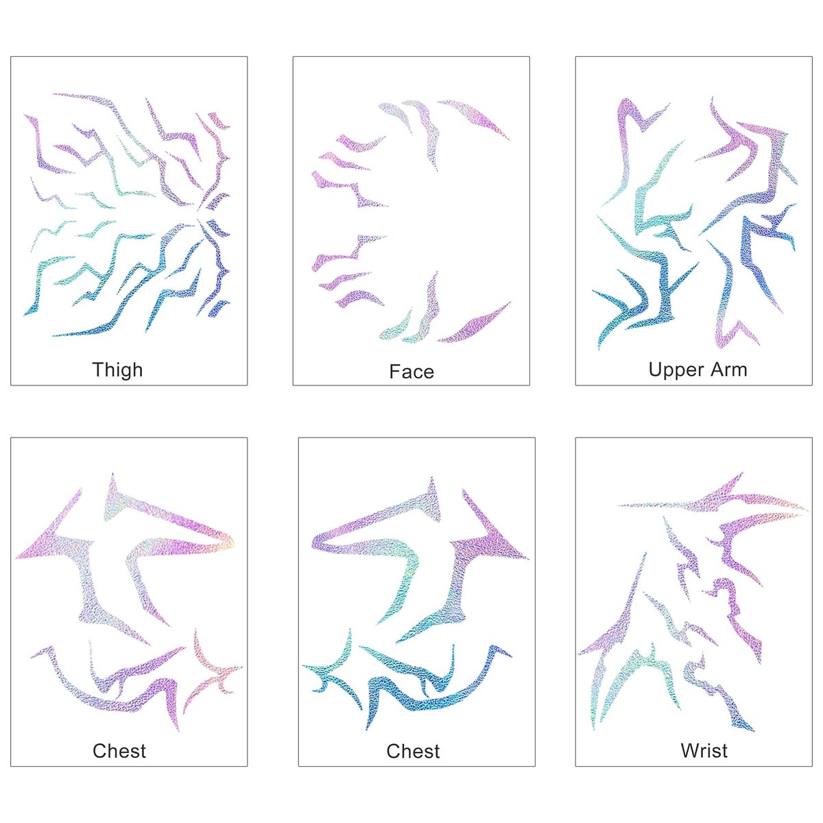 8 Sheets Laser Demon Hunters Cosplay Temporary Tattoos - Waterproof, Sweatproof Stickers for Party Makeup & Cosplay Performance Avelisse